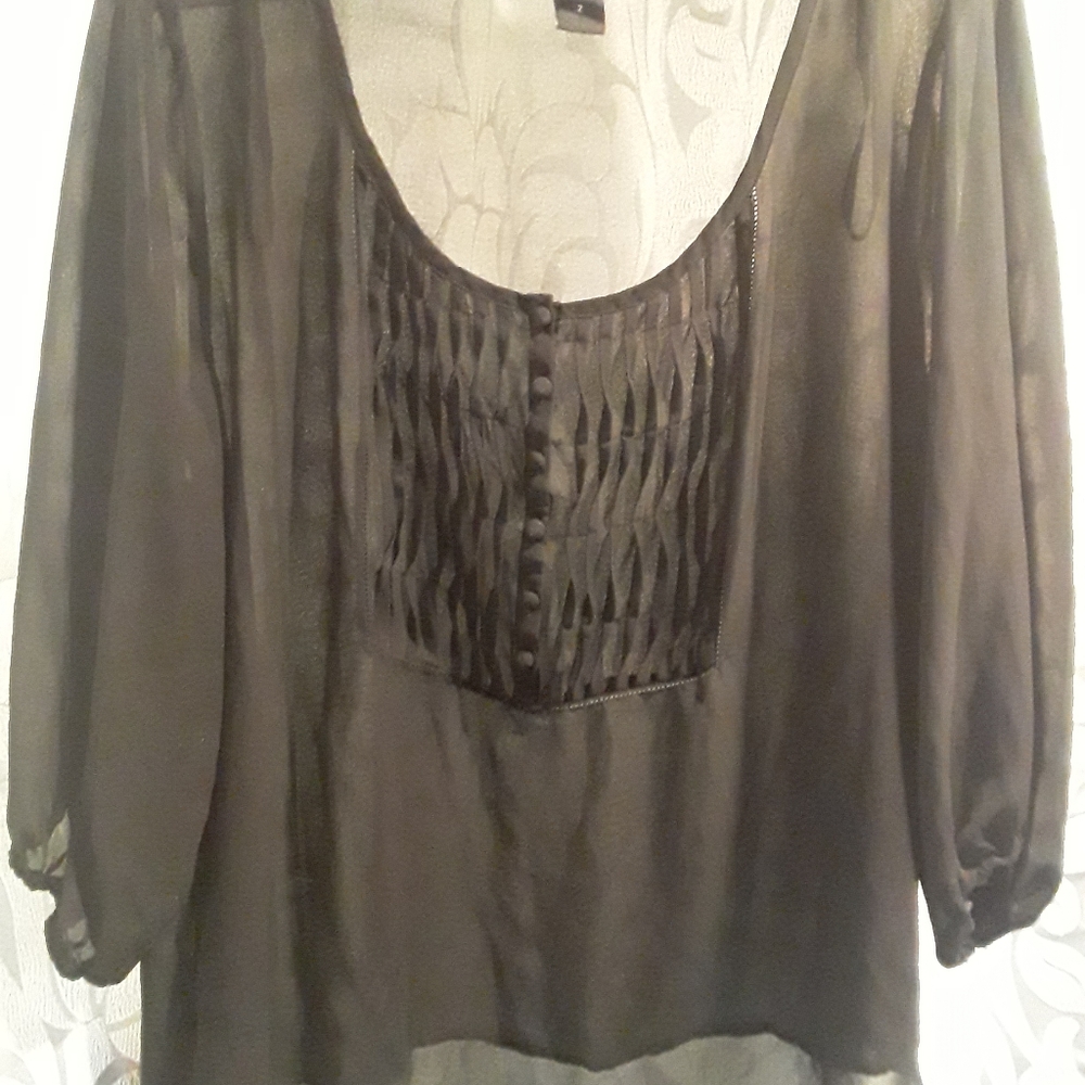 Black sheer blouse
